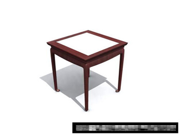 Modelo 3D del banco de madera de China