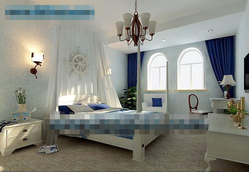De estilo mediterrneo dormitorio de modelos 3D