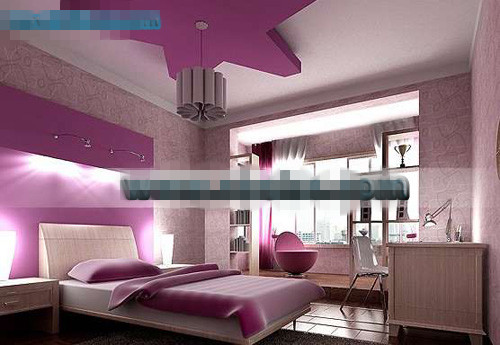 Purple pentculo dormitorio de estilo