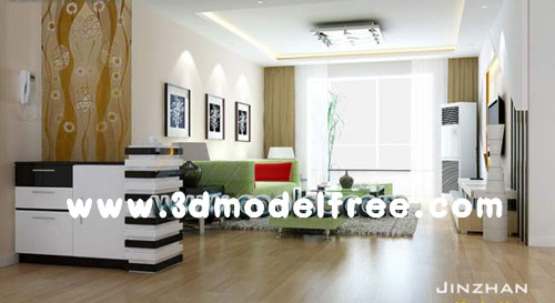 Moderna sala de estar luminosa fresca