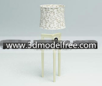 Flor de la tela compilado lmpara mesa hecha de madera abajo
