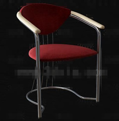 Dark pies de metal rojo sillas