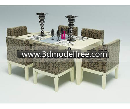 Simple mesa de comedor de madera y la combinacin de las sillas