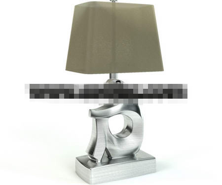 Figura de metal con forma de lmpara de mesa