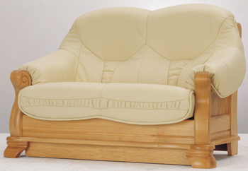 Estilo europeo asientos cuero sof-cama doble