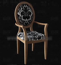 Negro flor tejido silla madera