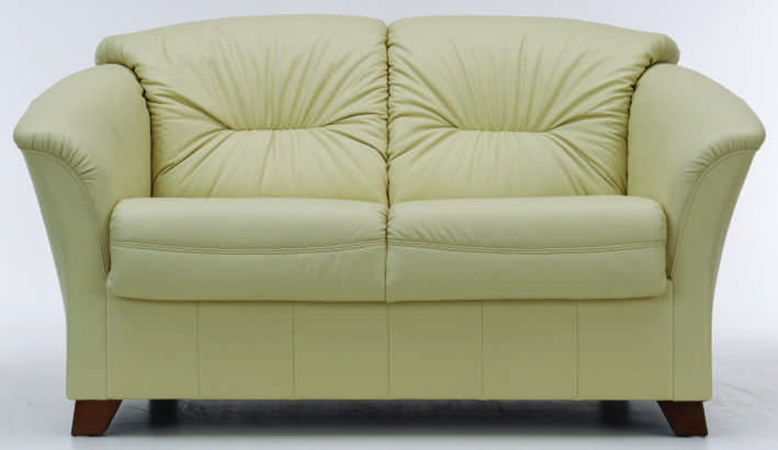 Estilo europeo asientos dobles sof de cuero blanco