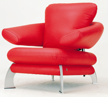 Estilo europeo moderno sof-cama individual rojo