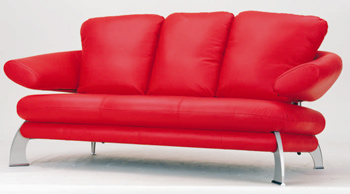 Estilo europeo moderno rojo tres sofs