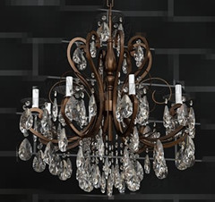 Candelabros metal cadena cristal claro lentejuelas