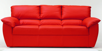 Moderno rojo tres sofs tela