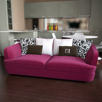 Moderno sof rosa asientos dobles