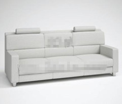 Moda luz gris de tres sofs de tela