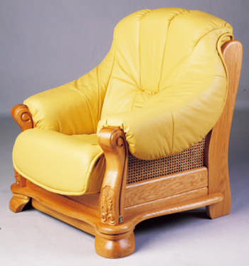 De estilo europeo, base de madera sof de cuero