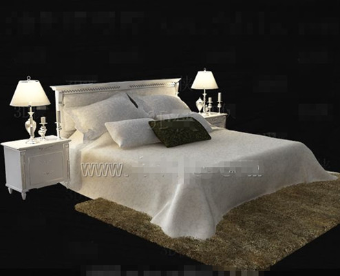 Blanco puro amarillo claro cmoda cama doble