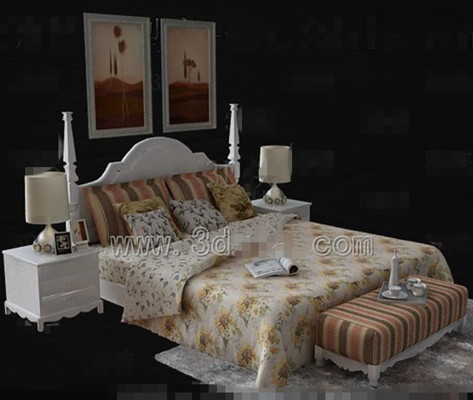 Girasol floral cama blanca