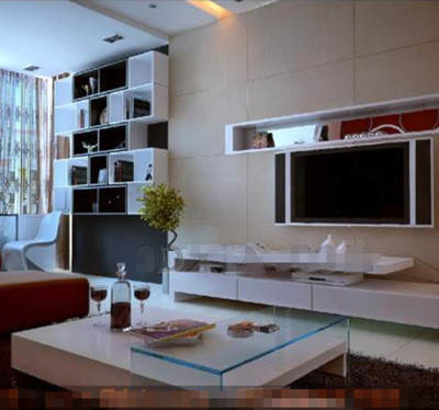 Moderno estilo minimalista de la pared de TV