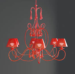 Rojo con sombra modelo lmparas