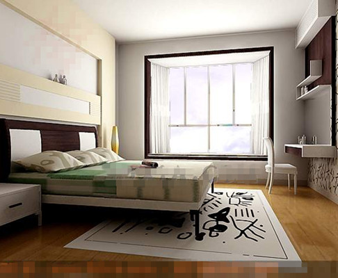 Moderno dormitorio blanco simple y elegante