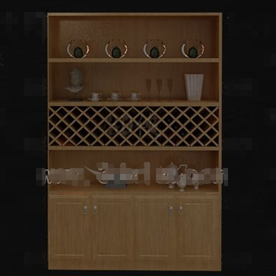 Cuatro capas armario de madera del vino