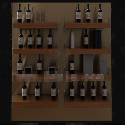 Madera estantera estilo de vino gabinete