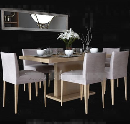 Blanco sencilla mesa de madera cena