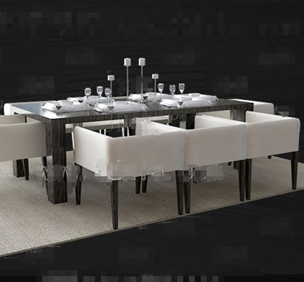 Oscuro cena larga combinacin de mesa