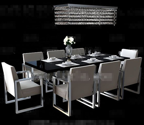 Largo negro combinacin de mesa cena