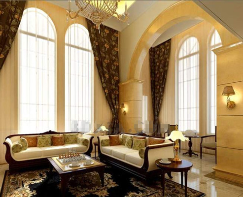 Color amarillo p¨¢lido al estilo europeo sala 3d model download ... Decoracion de sala estilo europeo