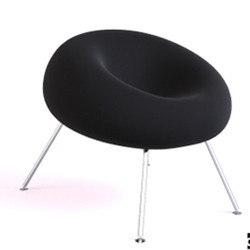 Moderno ante negro silla de tres patas