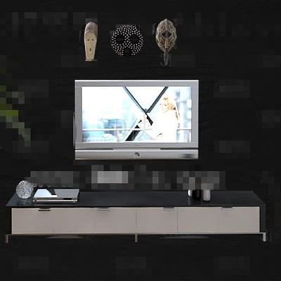 Gray TV simple y elegante gabinete