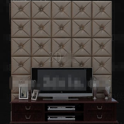 Moderna cuero marrn pared de la TV