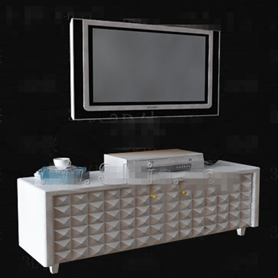 Blanco patrn simple diamante Mueble de televisin
