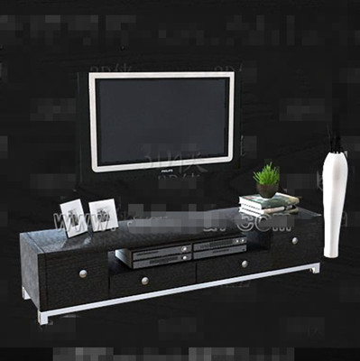 Negro y gris cajones gabinete de la TV
