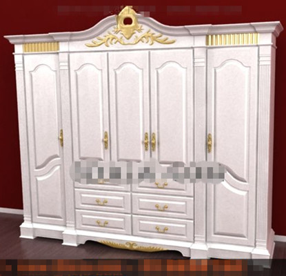 Estilo europeo blanco cuatro puerta del armario