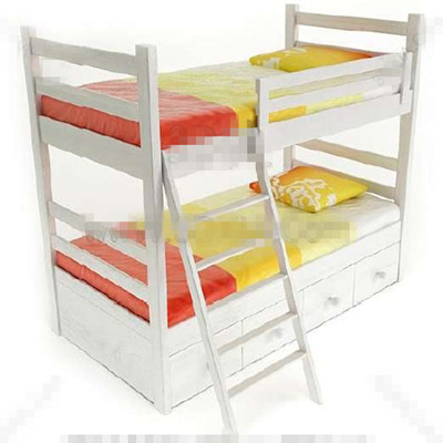 Los niños blancos frescos apilados cama