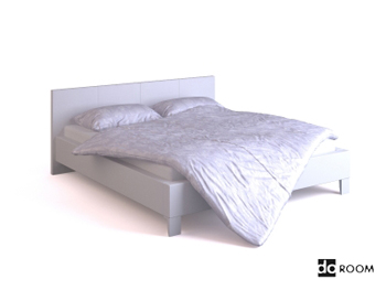 Blanco modelo simple cama de matrimonio