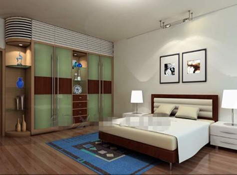 Verde de vidrio gabinetes dormitorio