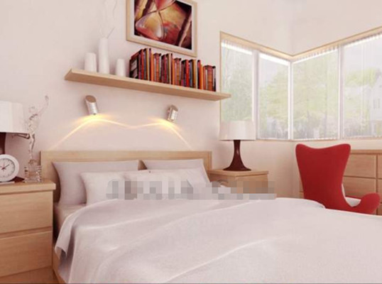 Blanco dormitorio moderno y minimalista