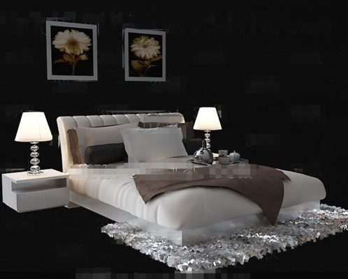 Simple y cmoda cama doble blanco