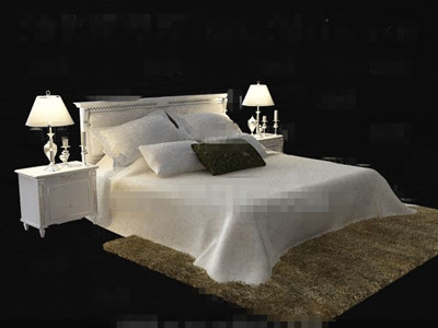 Blanco cmoda cama 3D model