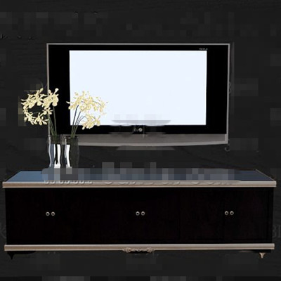 Estilo fresco gabinete negro TV madera