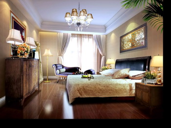 Habitacin de madera oscura retro slida