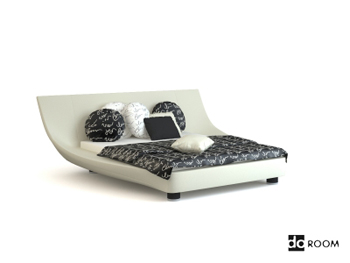 La forma nica blanca cama de matrimonio