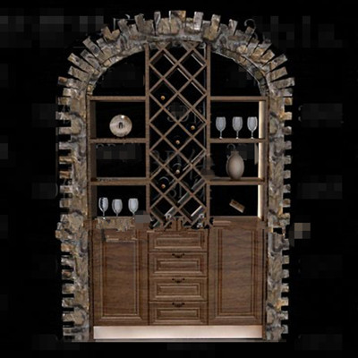 Madera pantalla integrada Mueble vino