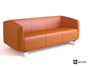 Naranja plido cmodo sof de tres plazas