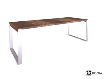 Escritorio madera slida y mesa metlica stents