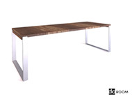 Escritorio madera slida y mesa metlica stents