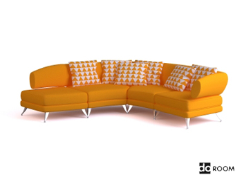 Moderno amarillo clido Sof tres plazas