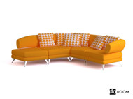 Moderno amarillo clido Sof tres plazas